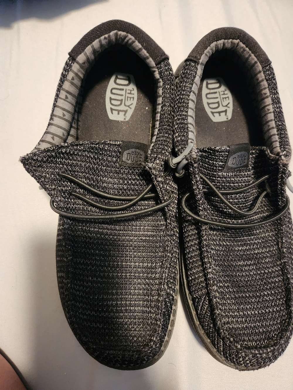 Hey Dude Black Woven Slip-On Loafers